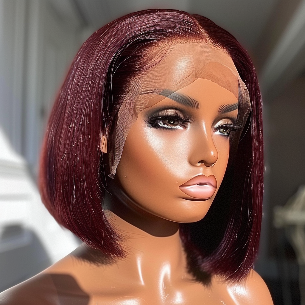 Burgundy bob wig