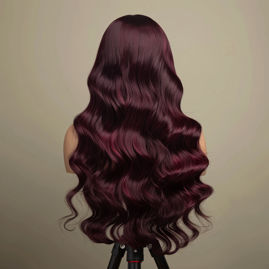 Glueless burgundy bodywaves wig