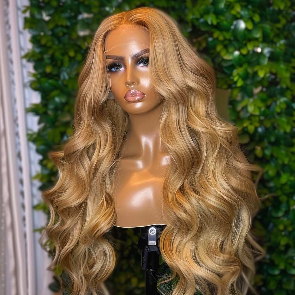 Bodywaves honey blond wig